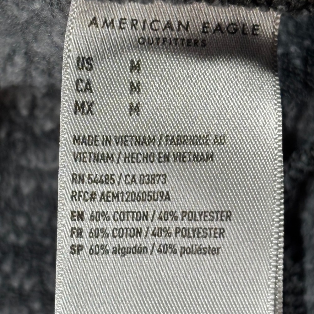 American Eagle Wide Leg Sweatpants Gray Low Rise Lounge Pants Medium NEW - Picture 4 of 8